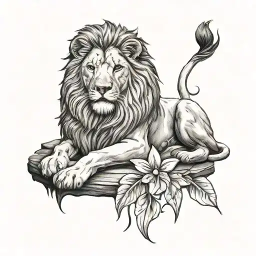 lion memorial  tattoo design idea