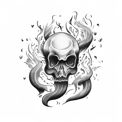burnt out match with smoke tattoo design idea