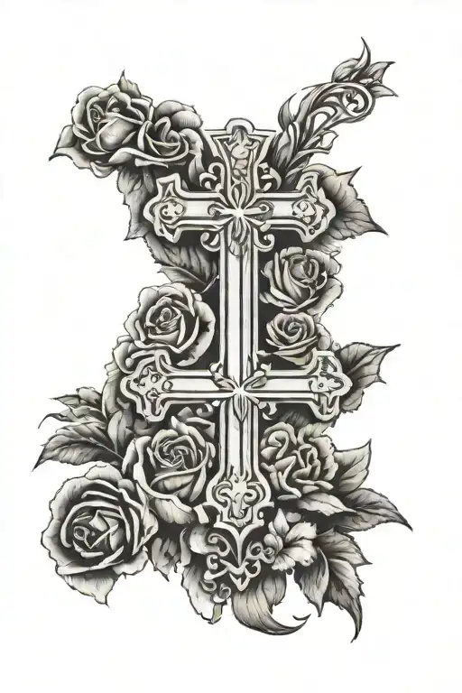 memorial cross tattoo tattoo design idea