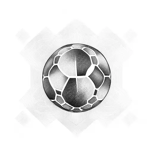 A soccer ball with circuit board patterns inside tattoo design idea