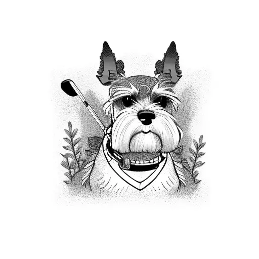 schnauzers, anxiety, golf, hockey tattoo design idea