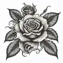 999 with a withered rose  tattoo design idea