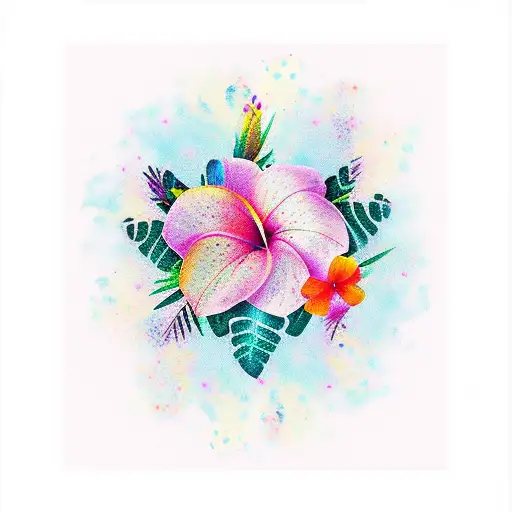 scratch on body by claws with tropical flowers inside tattoo design idea