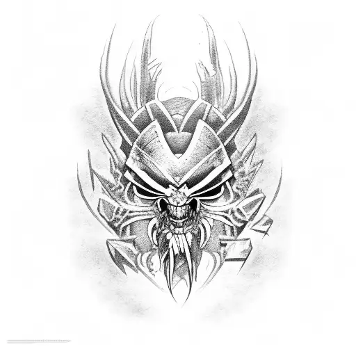 predator ancient marck  tattoo design idea
