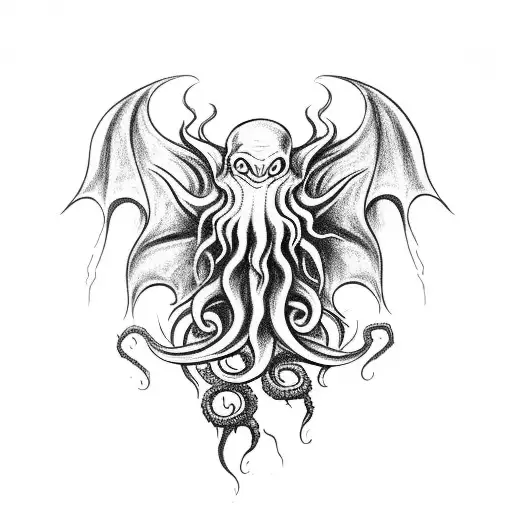 terrible cthulhu on the forearm tattoo design idea
