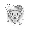 A half-sleeve, the theme is chance, rejecting fatalism tattoo design idea