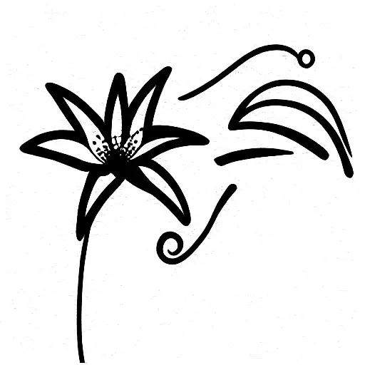Lily flower simple mixed with nightmare before Christmas theme tattoo design idea