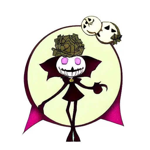 Lily flower simple mixed with nightmare before Christmas theme tattoo design idea