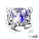 Tiger climbing down surrounded by indigenous flowers tattoo design idea