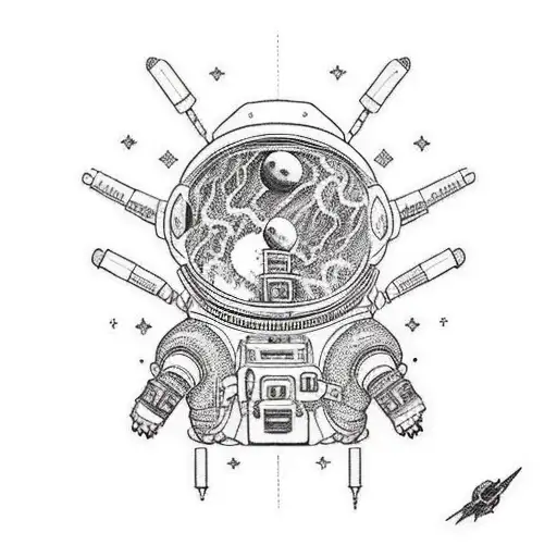 SpaceShips Don't Come Equipped With Rearview Mirrors tattoo tattoo design idea