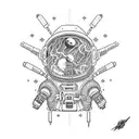 SpaceShips Don't Come Equipped With Rearview Mirrors tattoo tattoo design idea