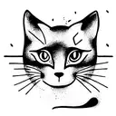 mystical boho black cat tattoo design idea