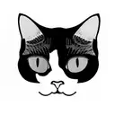 faces of two cats chin to chin. the cats ar british shorthair. one cat is completly black, the other striped coat tattoo design idea