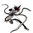 Arm sleeve tattoo of Renji Abarai Bankai from Bleach Anime, Zabimaru, Sleeve, Snake tattoo design idea