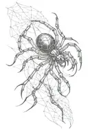 black widow spider tattoo design idea