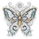 buttefly with very detailed wings inspired by channel, dior and versace  tattoo design idea
