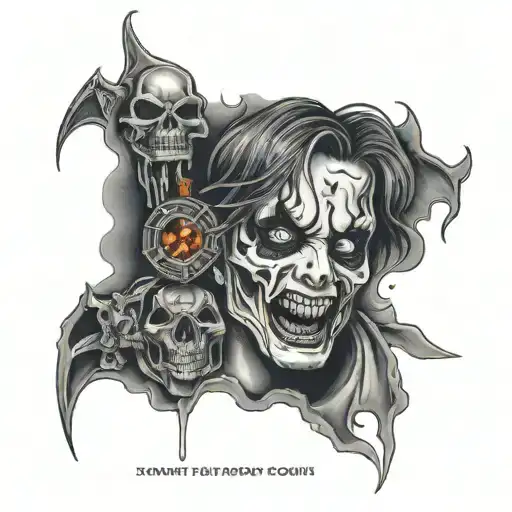 scary movies tattoo design idea