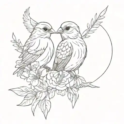 two birds lesbian  tattoo design idea