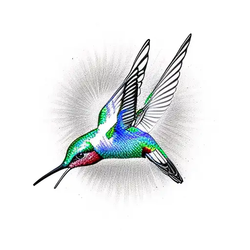 hummingbird black only lines minimalist for men tattoo design idea