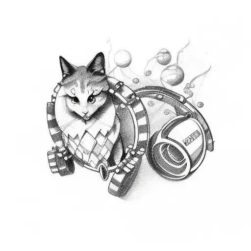 wine and music  tattoo design idea