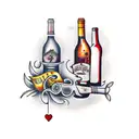 wine and music  tattoo design idea