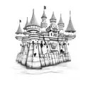 floating castle  tattoo design idea