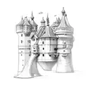 floating castle  tattoo design idea