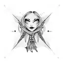 wind and witch tattoo design idea