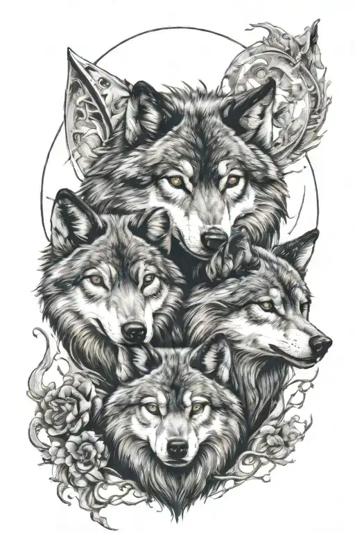 Two wolves skoll and hati tattoo design idea