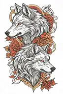 Two wolves  tattoo design idea