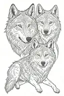 Two wolves  tattoo design idea