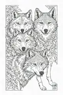 Two wolves  tattoo design idea