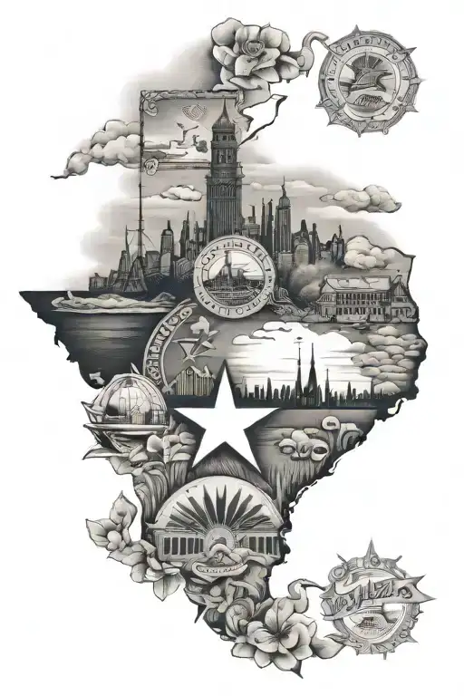 Texas and Iowa and Minnesota  tattoo design idea