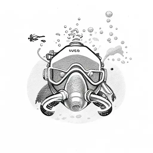 scuba diver  tattoo design idea