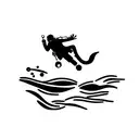 scuba diver side  tattoo design idea