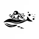 scuba diver side  tattoo design idea