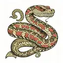 Rattlesnake wrapped with theta chi greek symbol incorporated tattoo design idea