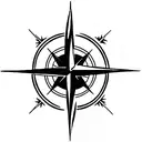 compass rose tattoo design idea