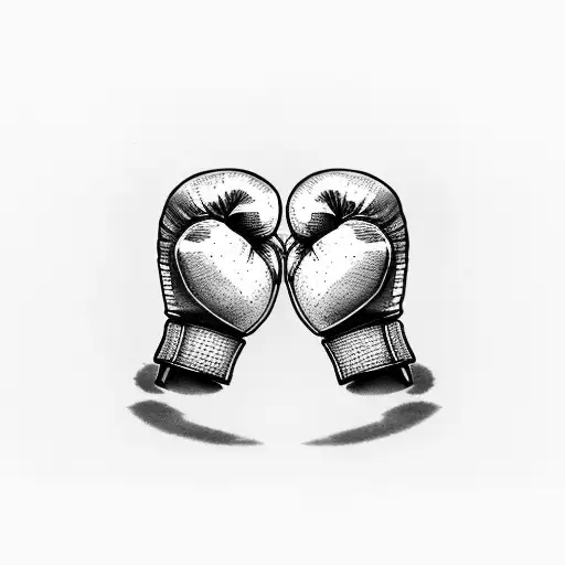 boxing gloves guns tattoo design idea