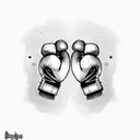 boxing gloves guns tattoo design idea