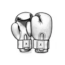 boxing gloves guns tattoo design idea