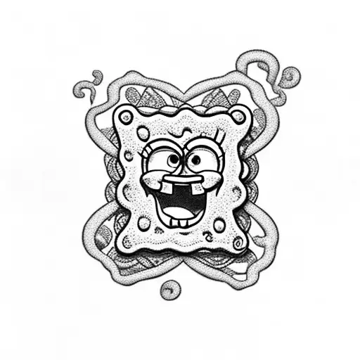 cool spongebob  tattoo design idea