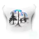 shoulder sleeve with trees fading into desert with night galaxy on top tattoo design idea