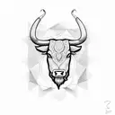 Longhorn Bull wearing a kimono tattoo design idea