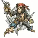 Pirate-monkey tattoo design idea