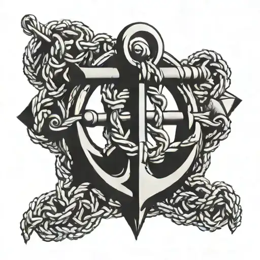 Anchor & chain tattoo design idea