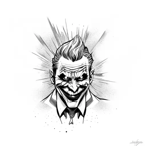 Sketch of tattoo art, clown joker Stock Photo - Alamy