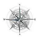 compass with an anchor, feather & arrow tattoo design idea