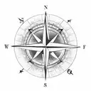 compass with an anchor, feather & arrow tattoo design idea