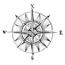 compass with an anchor, feather & arrow tattoo design idea